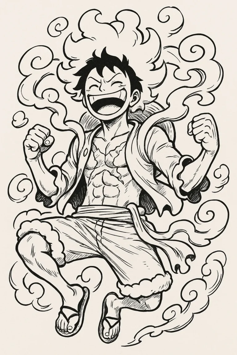 gear 5 luffy drawing