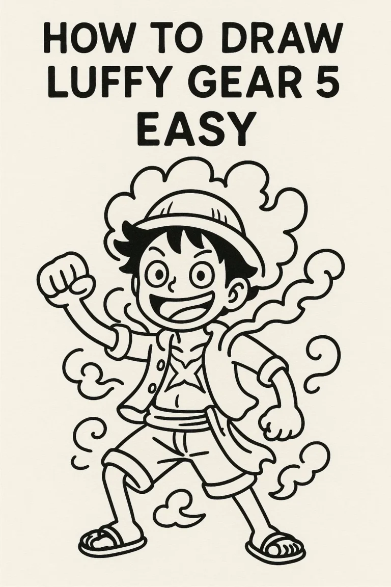 luffy gear 5 drawing easy