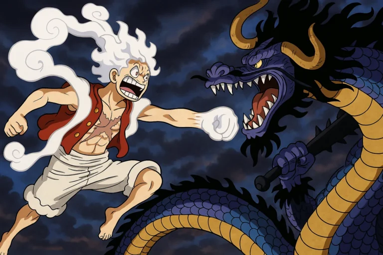 luffy gear 5 vs kaido gif