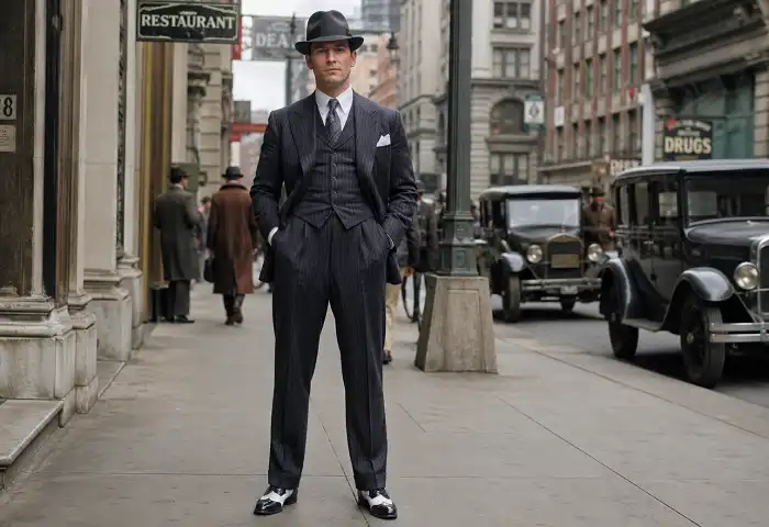 1920s mens fashion three piece suit