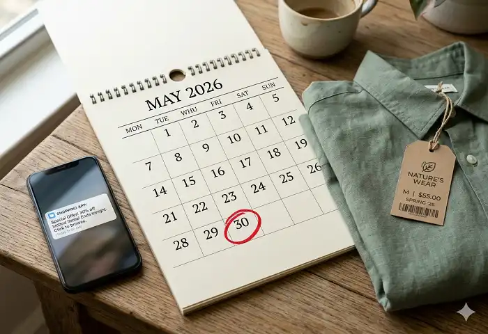 30 day return window fashion nova calendar reminder