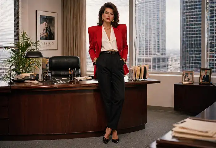 80s power dressing shoulder pads blazer