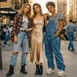 90s fashion women iconic outfits collage