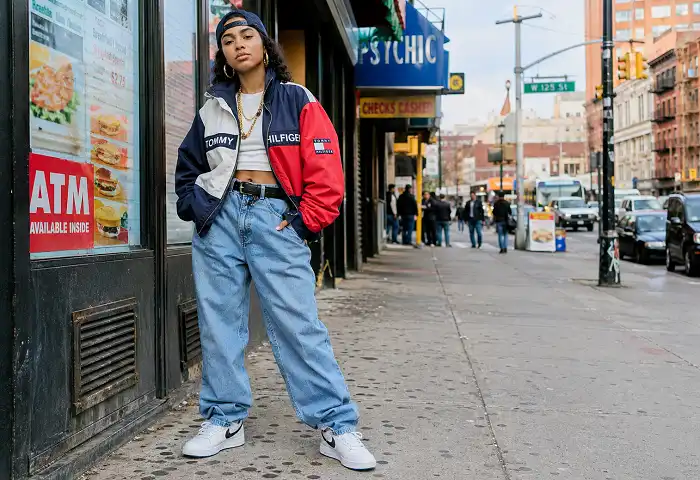 90s hip hop street style women oversized outfit
