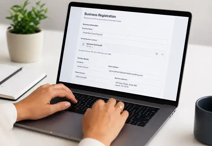 fashiongo retailer account registration screen