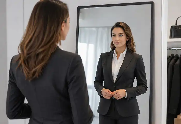 perfectly tailored blazer on woman
