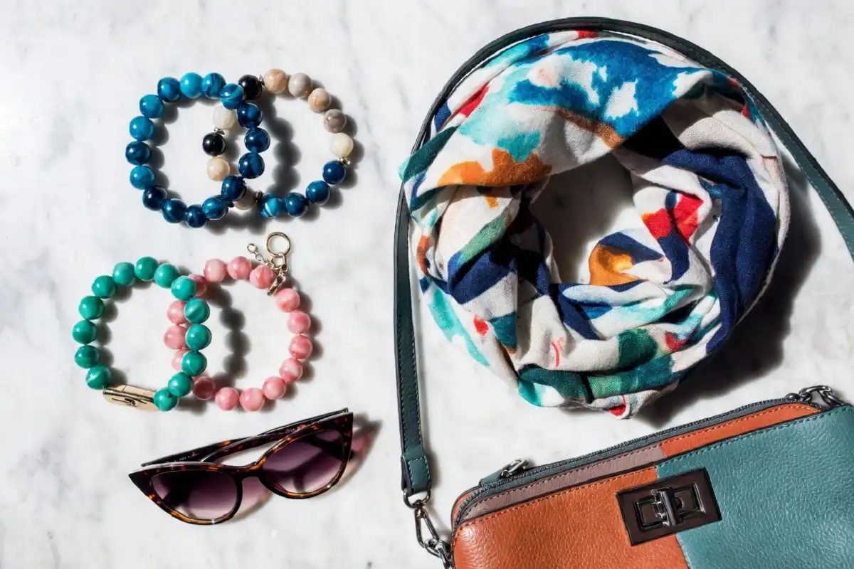 Statement accessories from 2010 fashion including chunky jewelry and printed scarves