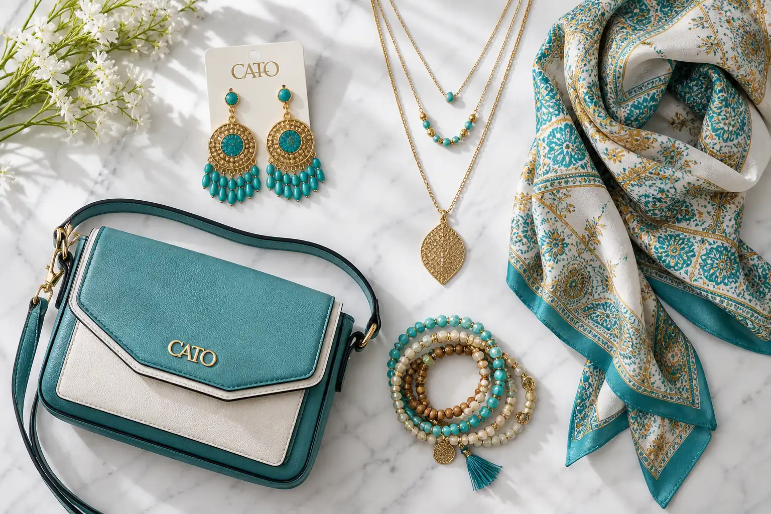 Colorful affordable jewelry and accessories from Cato's fashion store