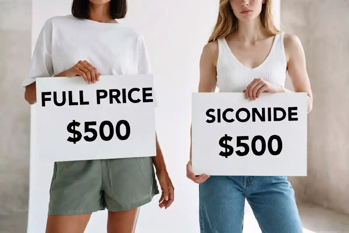 Side-by-side comparison of Fashion Nova outfits at different price points with discount savings