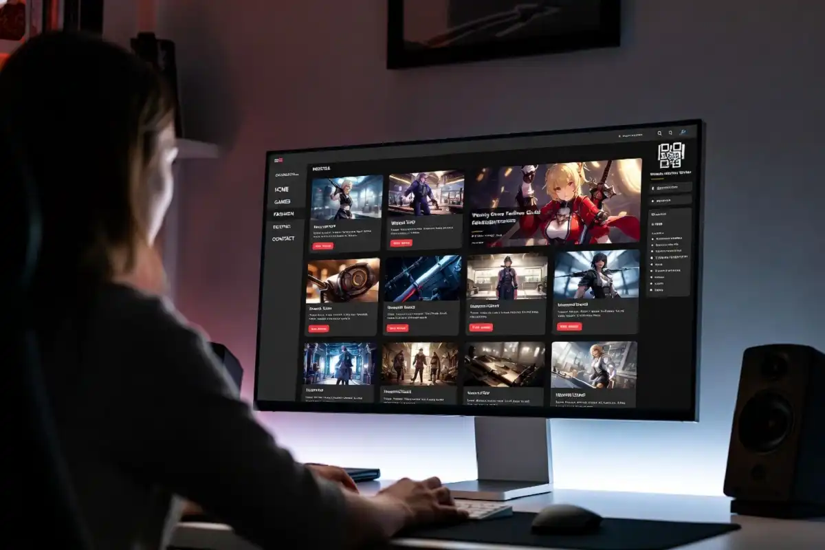 Player browsing a weekly fashion guide on a screen