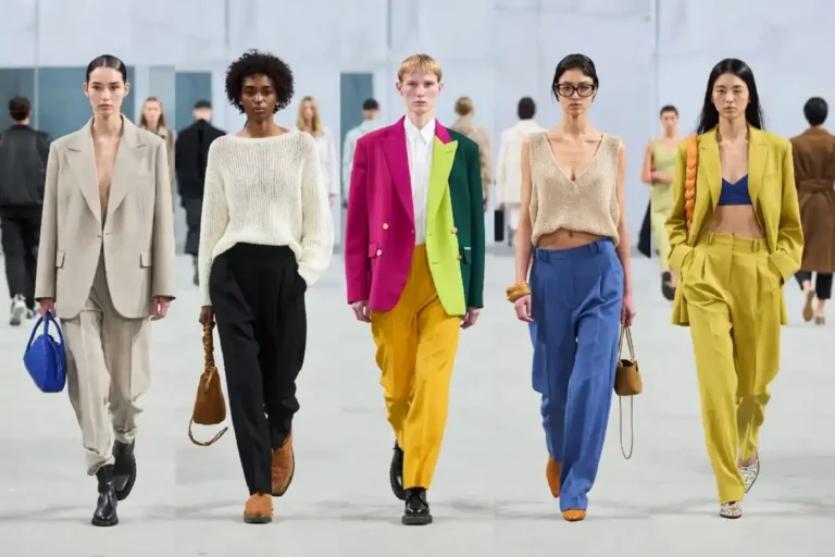 A collection of models showcasing the top fashion trends 2024 including minimalist and bold styles