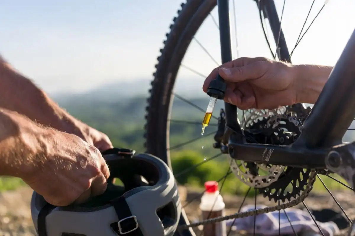 Inspecting and oiling gear during routine maintenance