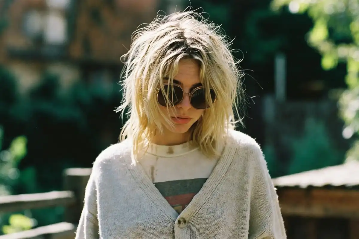 Kurt Cobain-inspired 90s grunge fashion look