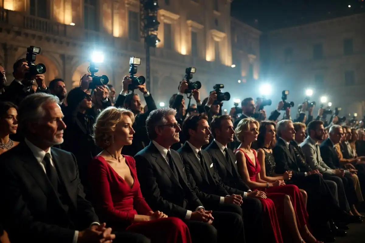 Star-studded front row at a Milan Fashion Week 2025 designer debut show
