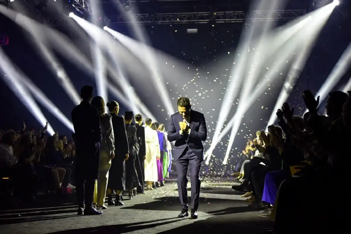 Closing finale at Milan Fashion Week 2025 with designers and models taking a bow